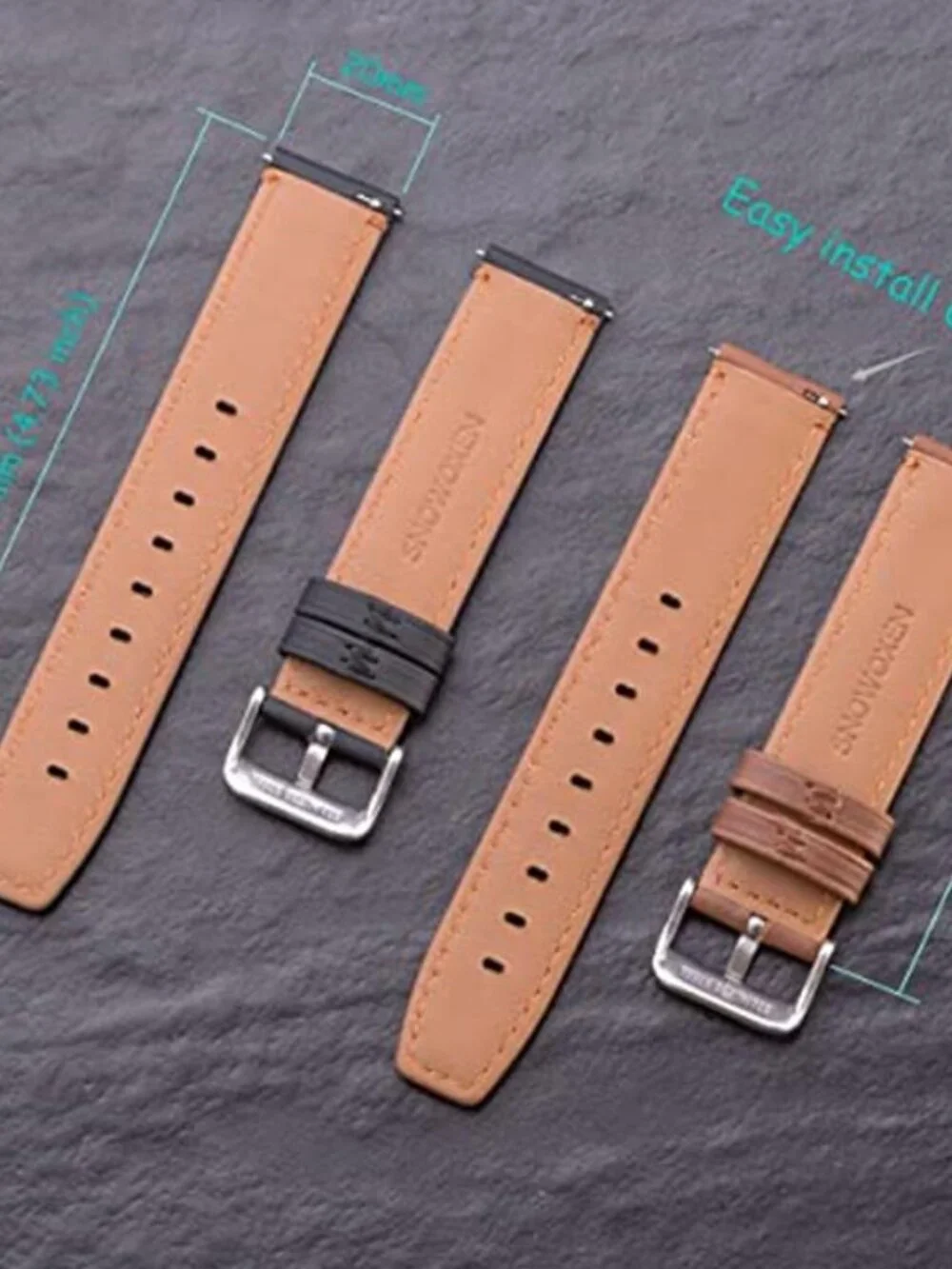 NEW 2 Pack Samsung Galaxy Leather Apple Watch Bands